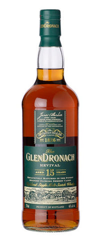 Glendronach 15 year old "Revival" Distillery Bottling Single Malt Whisky 750ml